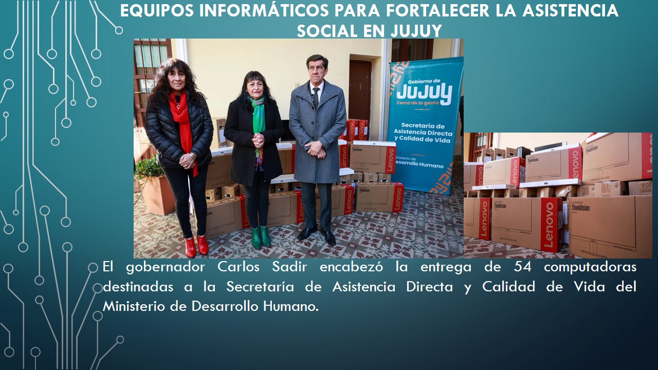equipos informáticos para fortalecer la asistencia social en Jujuy