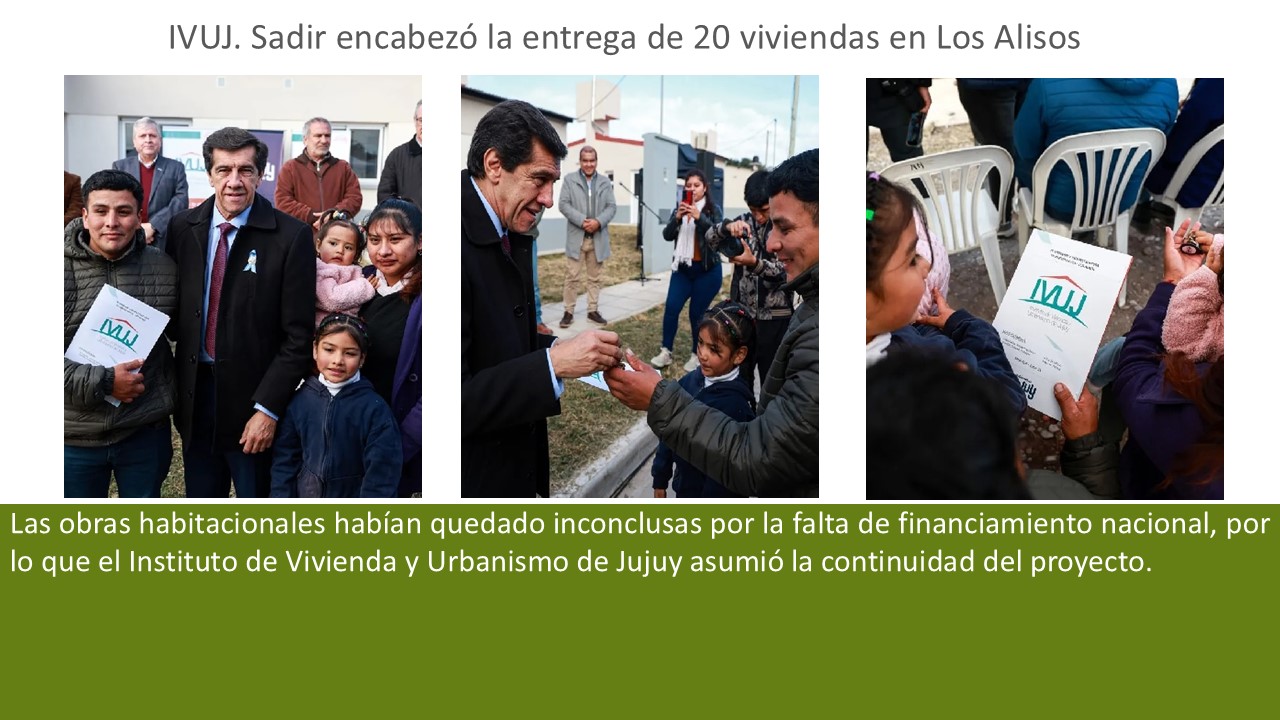 IVUJ. Sadir encabezó la entrega de 20 viviendas en Los Alisos