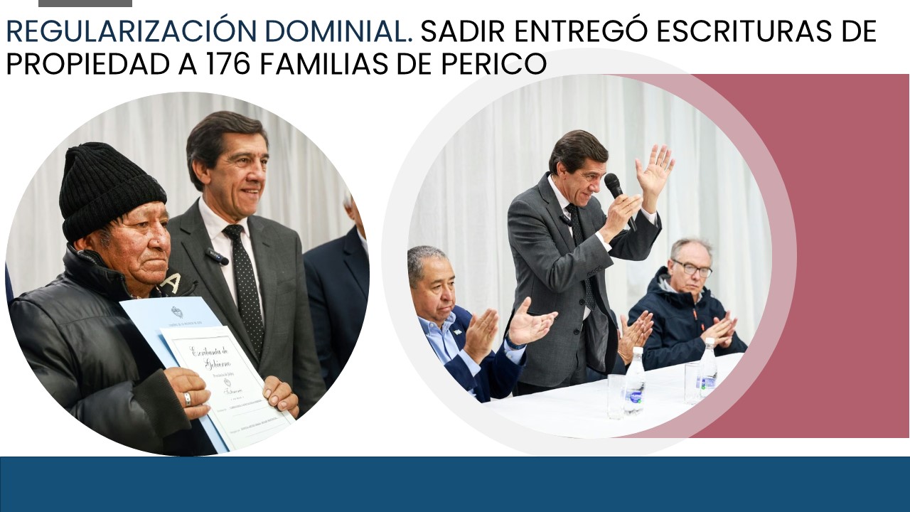 Regularización dominial. Sadir entregó escrituras de propiedad a 176 familias de Perico