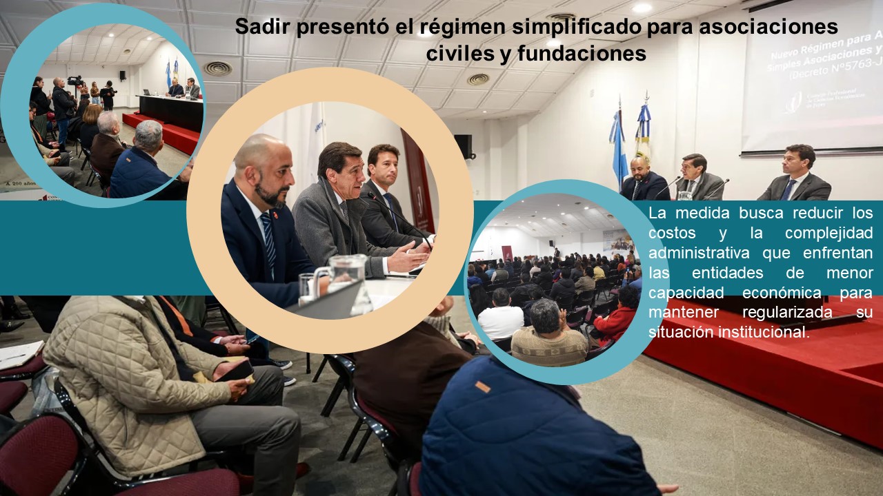 Sadir presentó el régimen simplificado para asociaciones civiles y fundaciones