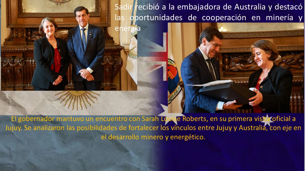 Sadir recibió a la embajadora de Australia