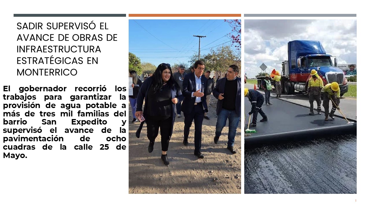 Sadir supervisó el avance de obras de infraestructura estratégicas en Monterrico