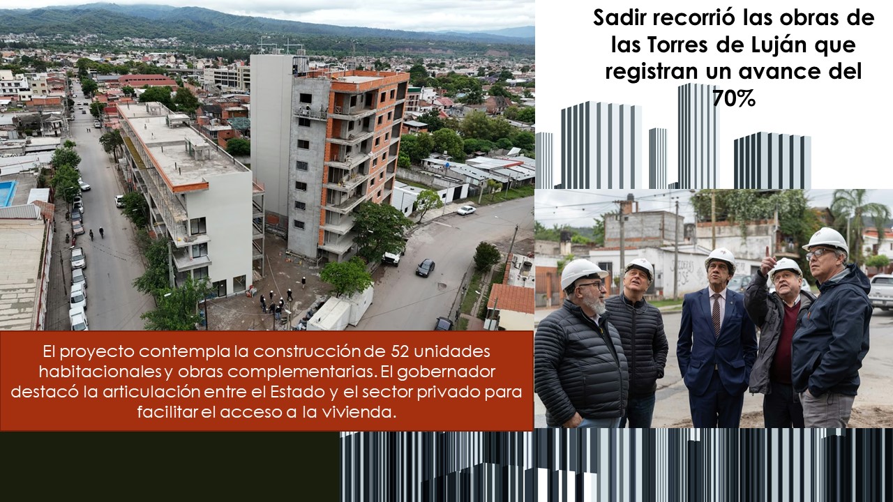 Vivienda. Sadir recorrió las obras de las Torres de Luján que registran un avance del 70%